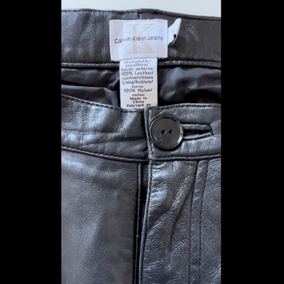 Black Leather Calvin Klein Pants - Picture 4 of 7
